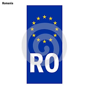 EU country identifier. blue band on license plates