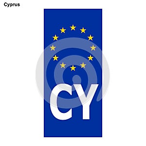 EU country identifier. blue band on license plates