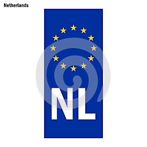 EU country identifier. blue band on license plates