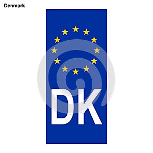 EU country identifier. blue band on license plates