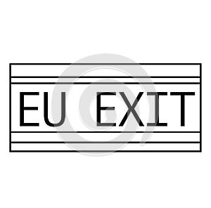 EU EXIT black stamp on white