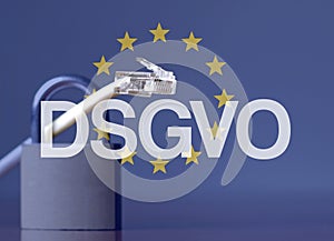 EU flag with the acronym DSGVO written on it