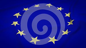 The Eu flag or European union flag 3d rendering