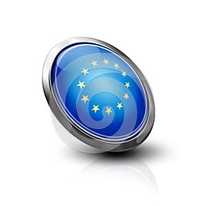 EU flag glass button