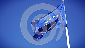 EU flag slow motion