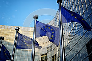 EU flags in front of European Commission