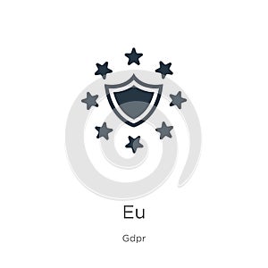 Eu icon vector. Trendy flat eu icon from gdpr collection isolated on white background. Vector illustration can be used for web and