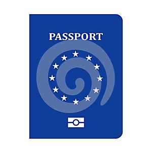 EU passport vector icon photo