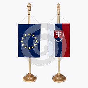 Vlajka EU a Slovenska.
