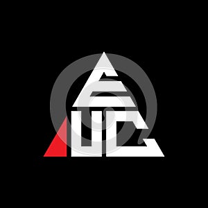 EUC triangle letter logo design with triangle shape. EUC triangle logo design monogram. EUC triangle vector logo template with red