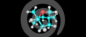 Eucalyptol molecular structure isolated on black