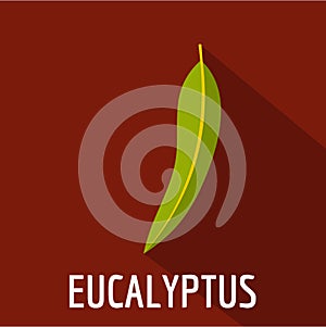 Eucalyptus leaf icon, flat style