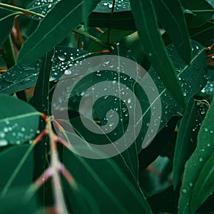 Eucalyptus leaves. branch eucalyptus tree nature background