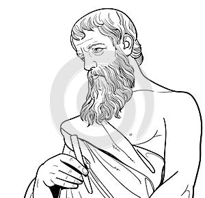 Euclides portrait illustration, vector