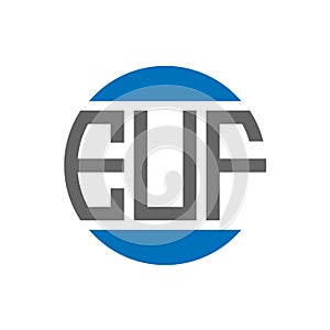 EUF letter logo design on white background. EUF creative initials circle logo concept.