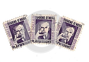 Eugene O Neill vintage postage stamps from the USA.