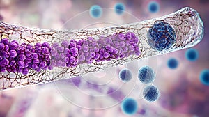 Eukaryotic nucleus structure with chromatin, nucleolus, and nuclear envelope organization photo