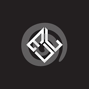 EUL letter logo design on black background. EUL creative initials letter logo concept. EUL letter design
