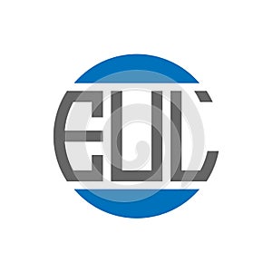 EUL letter logo design on white background. EUL creative initials circle logo concept. EUL letter design