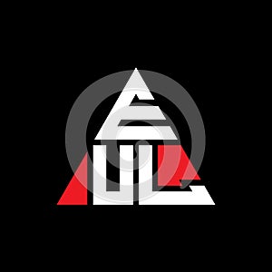 EUL triangle letter logo design with triangle shape. EUL triangle logo design monogram. EUL triangle vector logo template with red