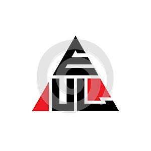 EUL triangle letter logo design with triangle shape. EUL triangle logo design monogram. EUL triangle vector logo template with red