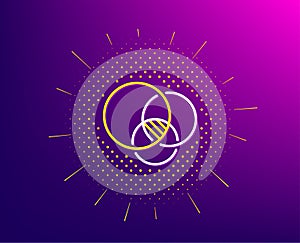 Euler diagram line icon. Eulerian circles sign. Vector