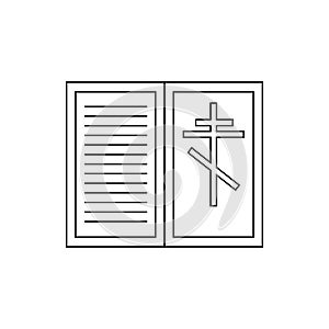Eulogy, death symbol icon, outline style