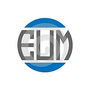 EUM letter logo design on white background. EUM creative initials circle logo concept. EUM letter design