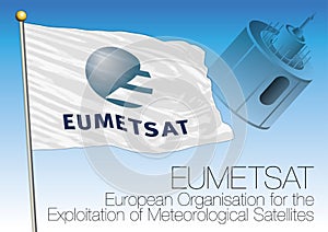 Eumetsat organization flag and stylized Meteosat design