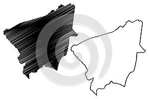 Eunapolis municipality Bahia state, Municipalities of Brazil, Federative Republic of Brazil map vector illustration, scribble photo
