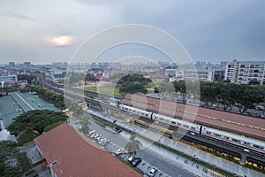 Eunos MRT Train Station at Sunrise