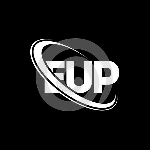 EUP logo. EUP letter. EUP letter logo design. Initials EUP logo linked with circle and uppercase monogram logo. EUP typography for