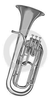 Euphonium tuba isolated on white