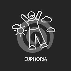 Euphoria chalk white icon on black background