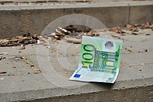 Eur banknote, money lose photo