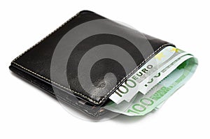 Eur money in wallet photo