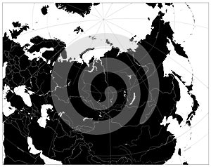 Eurasia black map. No text