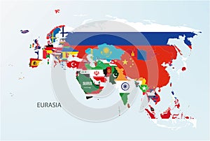 the eurasia map divided by countries