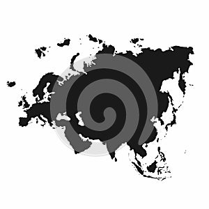 Eurasia map. Monochrome Eurasia continent icon. Europe and Asia map