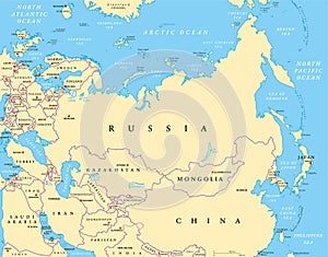 Eurasia political map photo