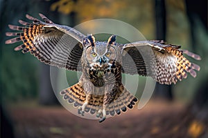 Eurasian Eagle Owl in Flight - AI Gererative