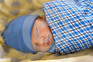Eurasian newborn baby sleeping
