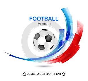 Euro 2016 France football championship with ball and france flag Vector