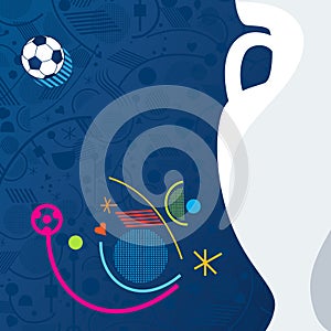 Euro 2023 football France abstract background football championship vector sign template 