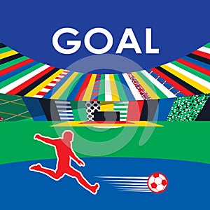 EURO 2024 final tournament Soccer European championship league Goal UEFA Summer football games sign