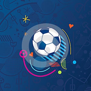 Euro 2024 soccer UEFA abstract football blue background design template vector pattern sign poster