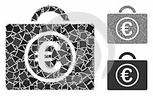 Euro baggage Composition Icon of Inequal Items