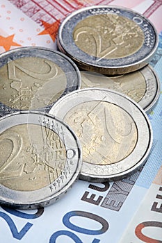Euro banknotes photo