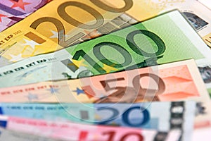 Euro banknotes photo