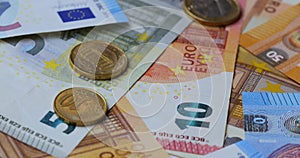 Euro banknotes background